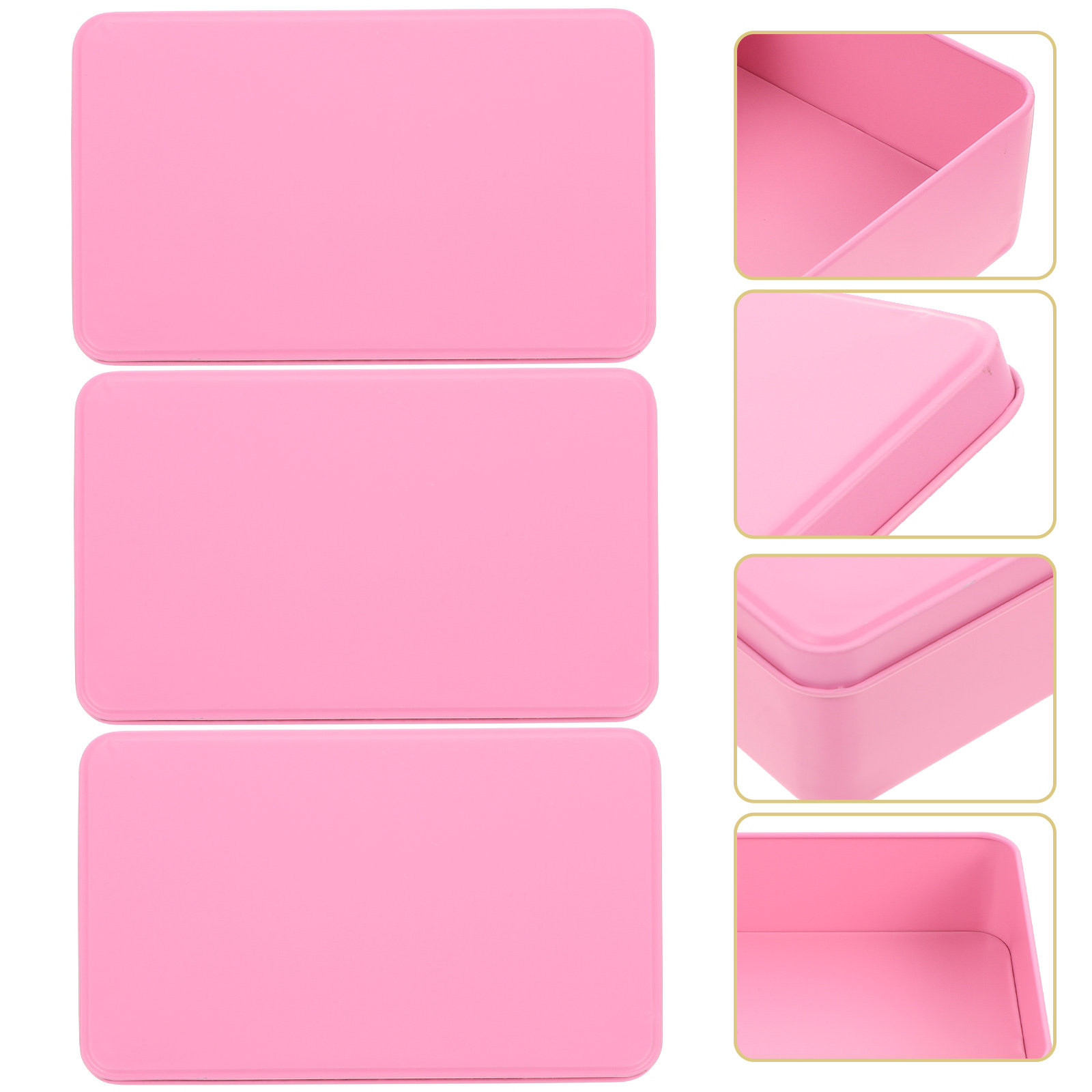 Tin Container Lid - 3 шт. прямоугольных жестяных контейнера с