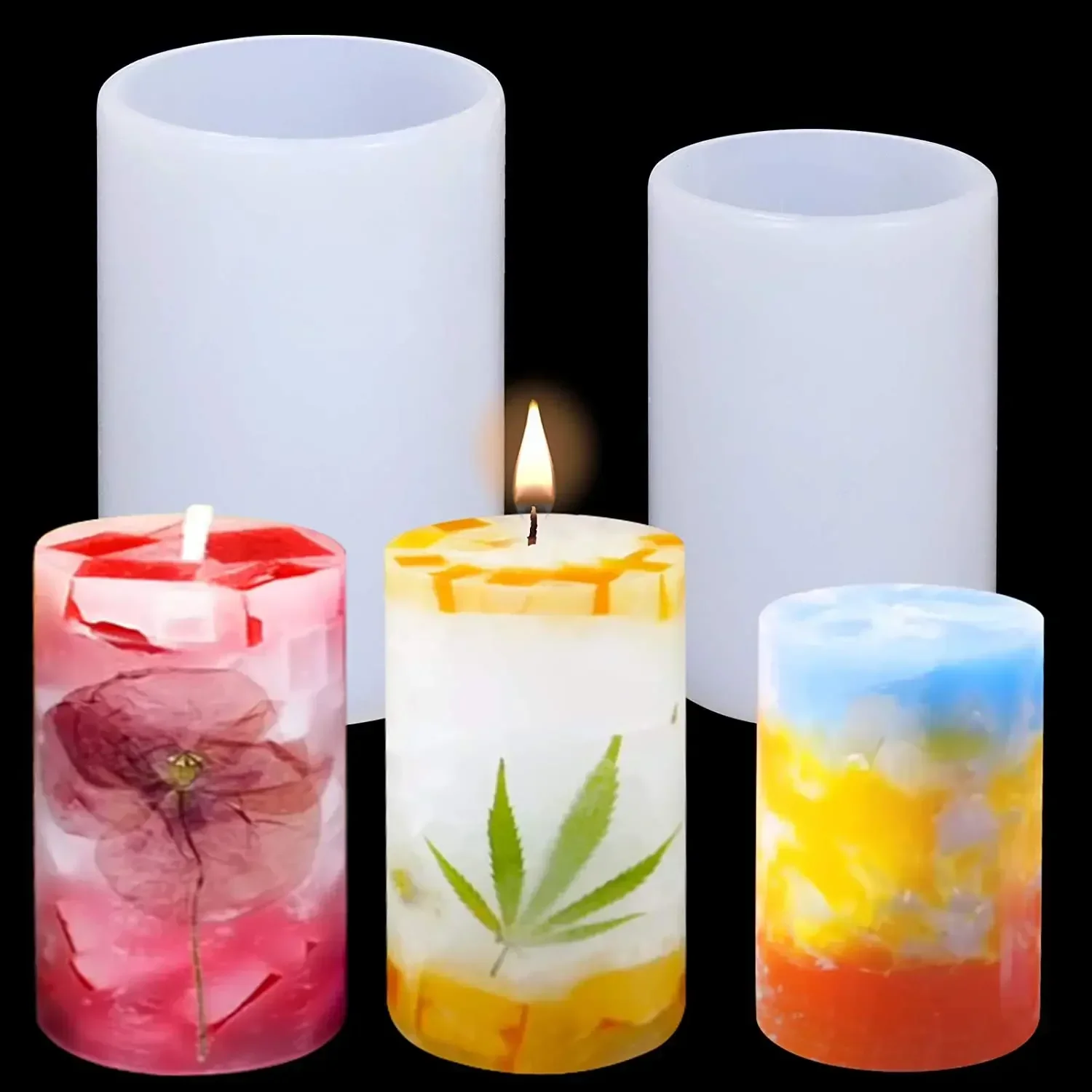 Candle Making Gel Wax - 3D форма цилиндра, силиконовая форма для