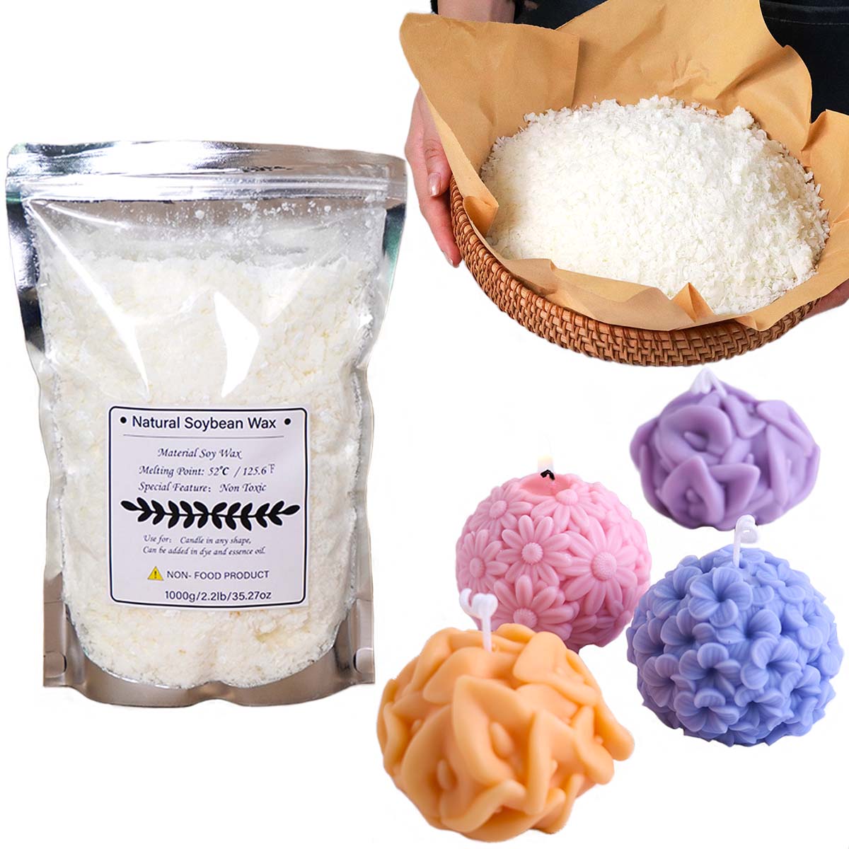 Candle Making Material - 100/250/500/1000 г натуральный соевый воск чешуйки