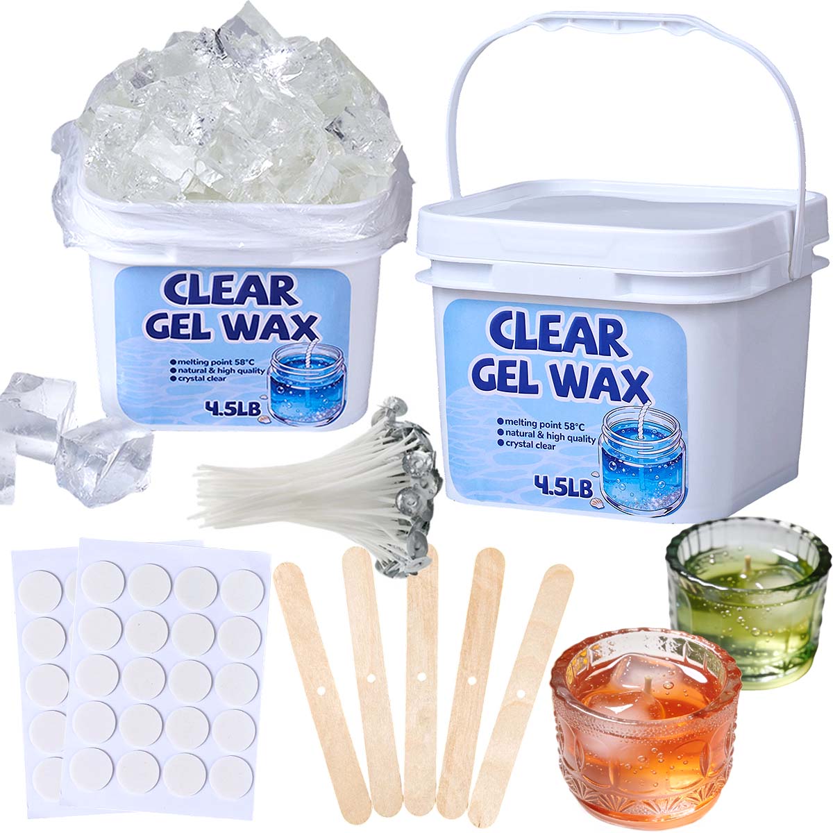 Candle Making Gel Wax - Набор прозрачного желеобразного воска 4,5 фунта